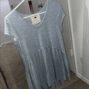 Striped Blue Women's Top